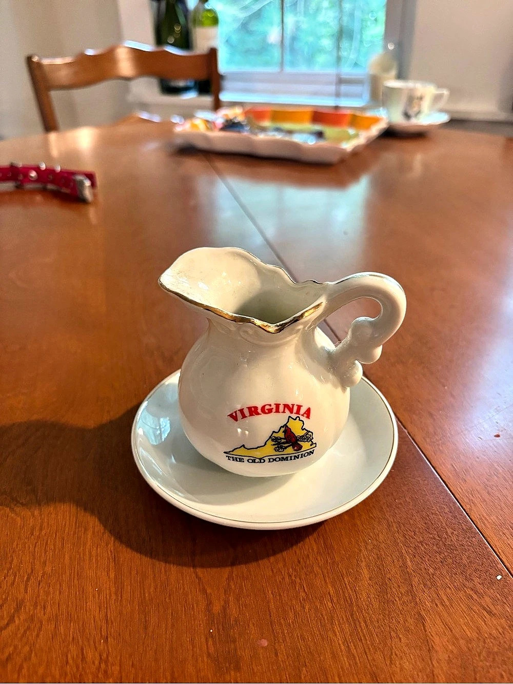 Virginia The Old Dominion Creamer & Saucer White
